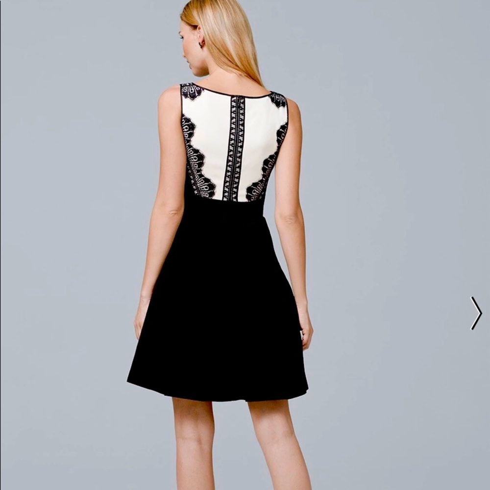 WHBM Lace Tuxedo Fit and Flare Dress NWT